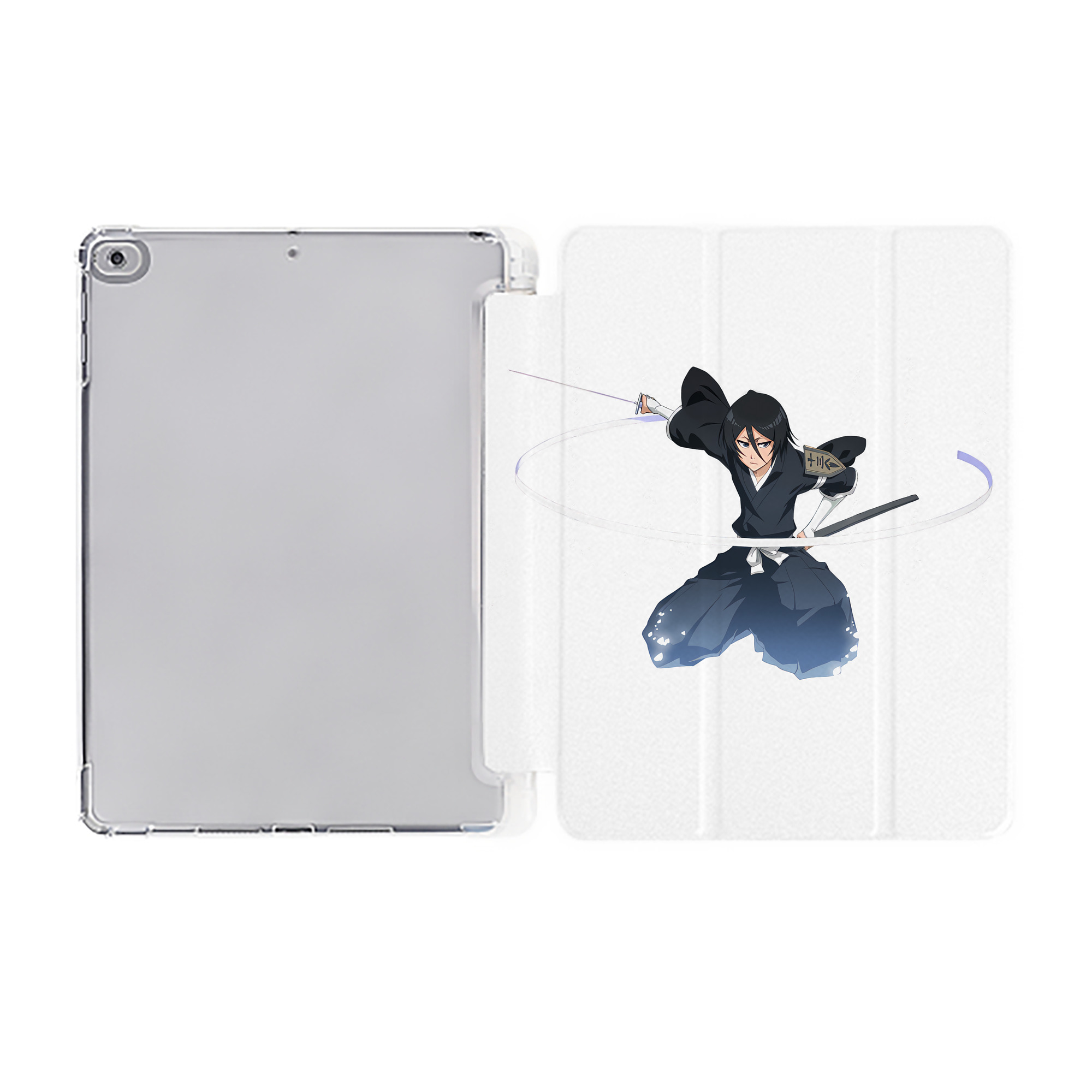 （画像用） ブリーチ 朽木ルキア BLEACH Kuchiki Rukia IPad ケース ペン収納付き 三つ折りスタンド PUレザー×シリコン 対応機種9.5/10.5/10.9インチ